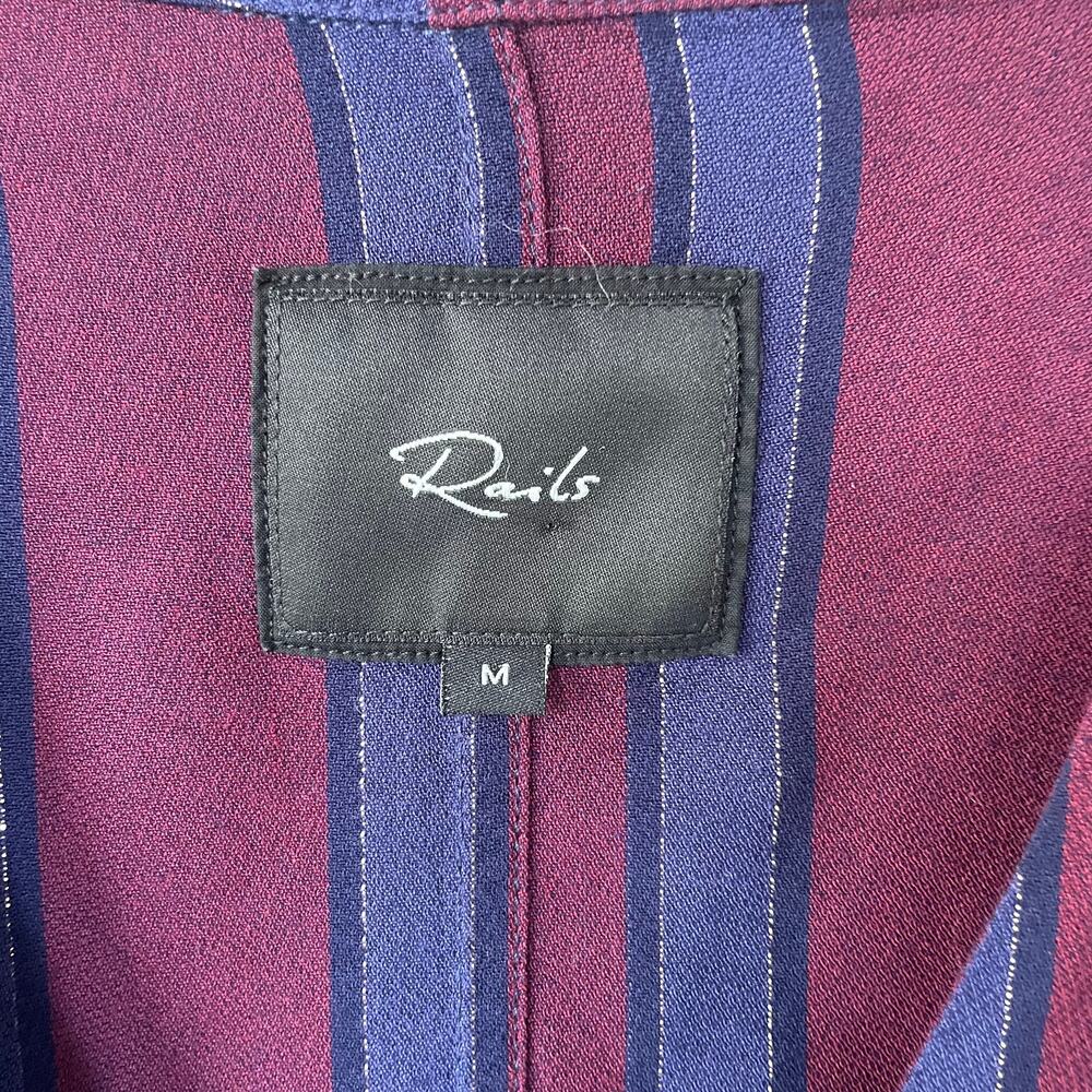 Rails Striped Size M Tie Front Blouse With Gold T… - image 2